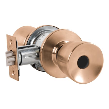 Arrow Lock Grade 2 Turn-Pushbutton Entrance Cylindrical Lock, Darrin Knob, Conventional Less Cylinder, Satin Br MK11-DD-10-LC